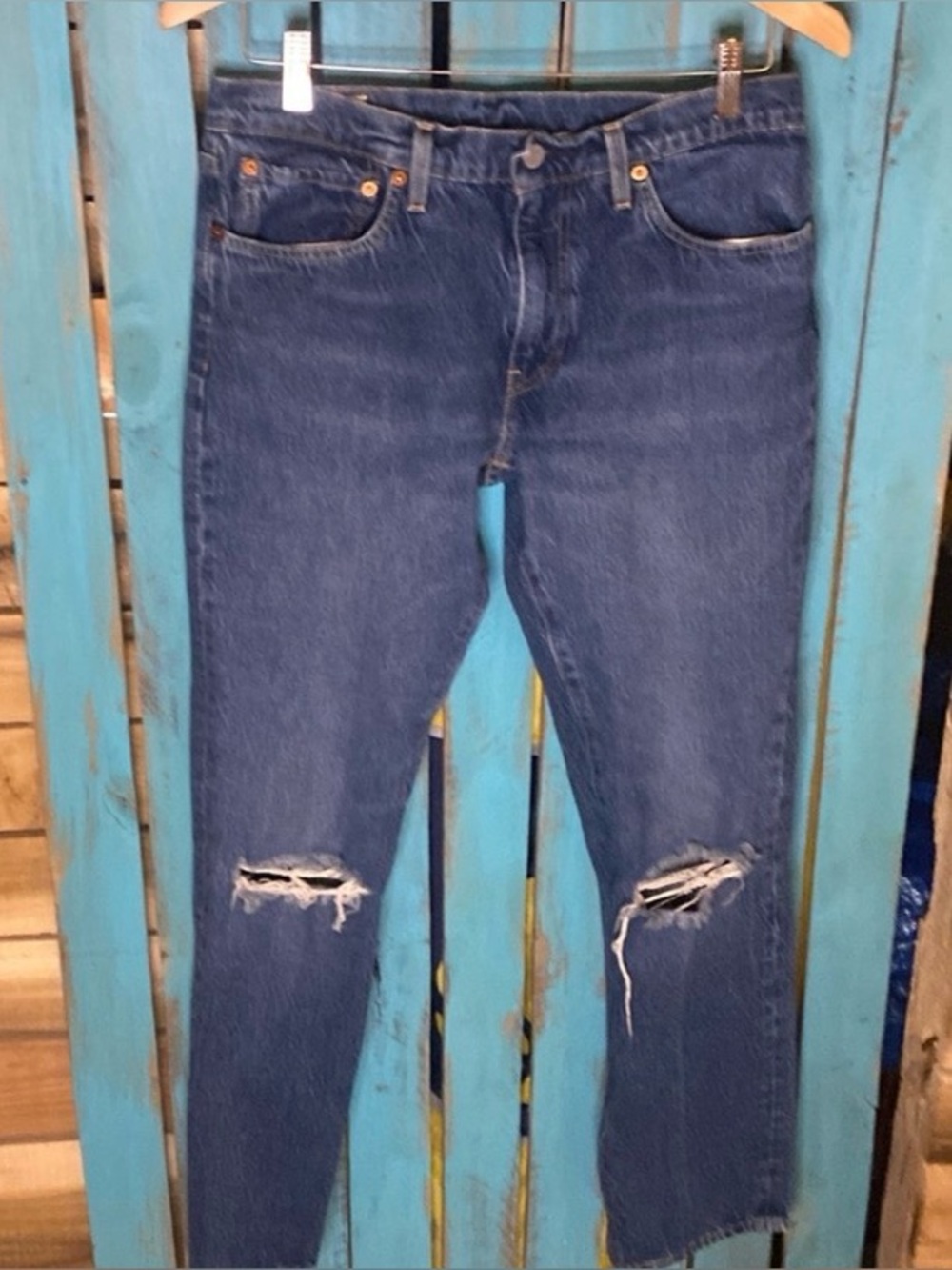 Levi’s Premium 511 jeans size 32x32 holes in knees stretchy fabric big E red tab